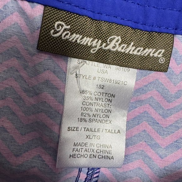 Tommy Bahama Mens Size XL Blue Pink Chevron Print Swim Trunks - Picture 4 of 9